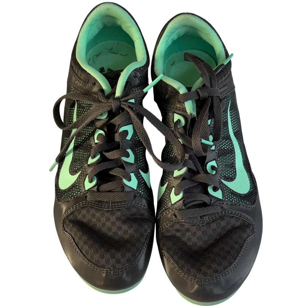 Nike Zoom Rival M 7 Track Racing Spikes Black Mint Green 615982-030 Womens 8.5